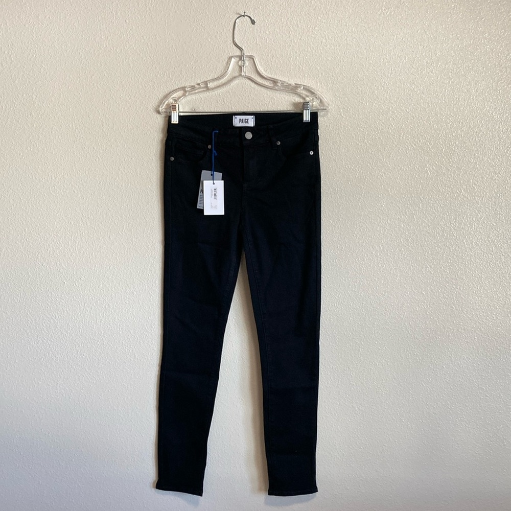 PAIGE Verdugo Ultra-Skinny Jeans in Black Overdye (Size 28)